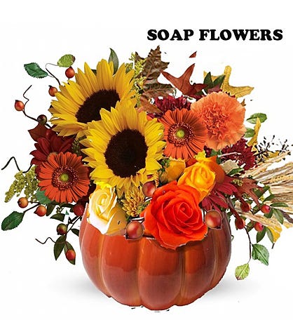 Country Pumpkin Soap Floral Gift